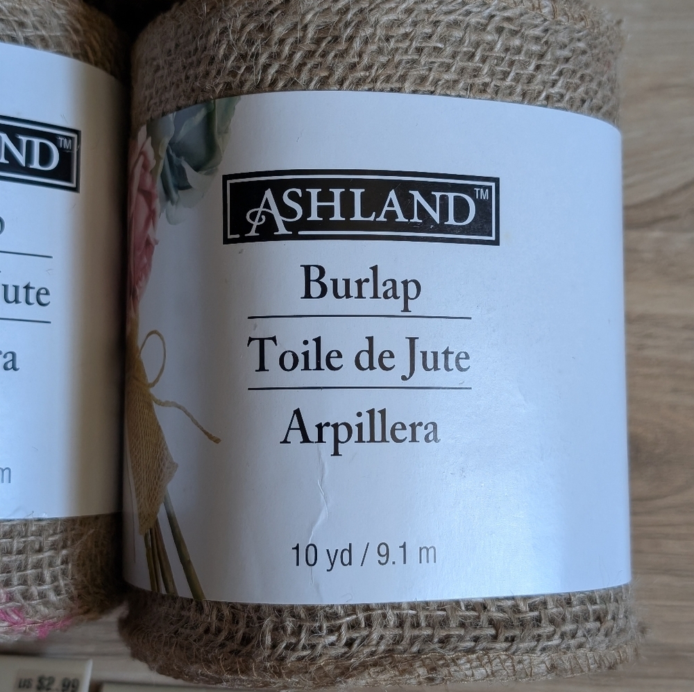 5 Ashland Spools of Burlap Fabric 10 yards 5.5" wide & 3 Spools Of Jute Twine - Picture 3 of 3
